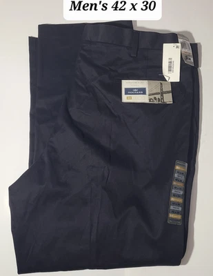 Pantalones para hombre Dockers D3 Classic Fit plisados negros talla 42 x 30 nuevos con etiquetas Foto 1 de 4
