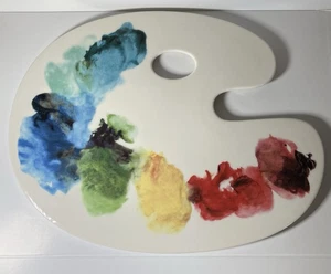 FISHS EDDY Artista Pintor Paleta PLATO Cerámica Queso Bandeja Plato 15" - Imagen 1 de 13