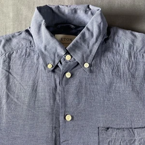 Eton Hemd Herren mittelblau Button Down Kragen Chambray modern 40 15 3/4 - Bild 1 von 9
