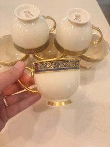 Lenox Barclay blue/gold [2'' tall; 4'' opening] cup - Picture 1 of 2