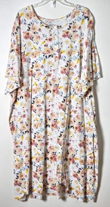 Vermont Country Store Women's Floral Cotton 5 Button Long Nightgown Sz. 3X- 47"L - Picture 1 of 9