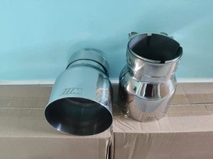 BMW M LOGO SILVER CHROME EXHAUST TIPS BMW F10 F11 F20 F21 F22 F23 F30 F31 F32 - Picture 1 of 3