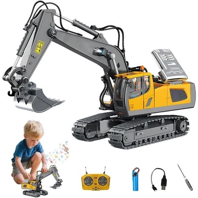 RC-Bagger Ferngesteuerter Bagger Spielzeug, 1:20 RC Bagger mit Metallschaufel - Bild 1 von 4