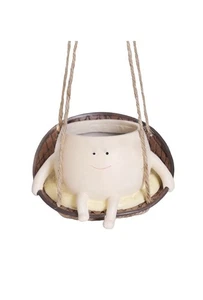 Hängendes Harz Swing Face Blumentopf Kopf Pflanzgefäß Sukkulenten Pflanzgefäß - Bild 1 von 7