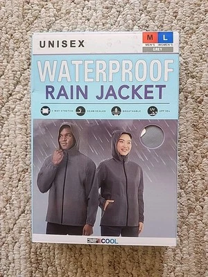 32 Degrees Cool Rain Jacket Unisex Adult Men's Med M  Womens Large L Gray Hooded - Image 1 of 4