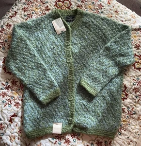 Vintage Mary Lewis Sears 90% Wolle Strickjacke Pullover Italy Gr. 40 grün blau - Bild 1 von 13