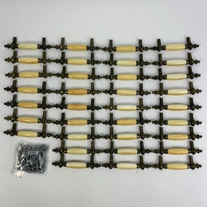 VTG Lot of 34 Brass & Bakelite Cabinet Dresser Sideboard Drawer Pull Handle 5" - Picture 1 of 24