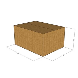 16x12x8 New Corrugated Boxes for Moving or Shipping Needs 32 ECT - Picture 1 of 3