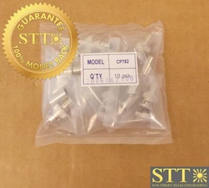CP782 EMERSON 75 OHM BNC STRAIGHT CRIMP TYPE PLUG 2 PIECE PUSHON (PACK OF 10)NEW - Picture 1 of 3