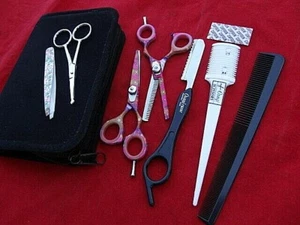 Osaqi 5" Hairdressing & Hair Thinnings Scissors/Japanese Steel+Hair Shapers+MORE - Foto 1 di 9