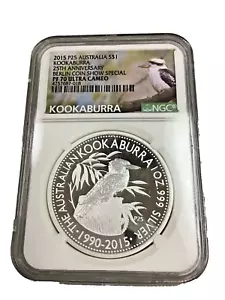 2015 Australia Silver Proof Kookaburra P25 NGC PF70 | Berlin Coin Show FLAWLESS - Picture 1 of 8