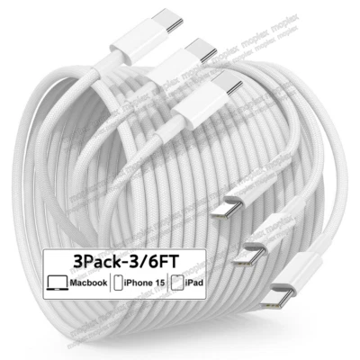 1/2/3PACK PD 60W USB C to Type C Fast Charging Cable Charger Data Cord 3FT 6FT - Image 1 of 4