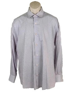 Modena Men's Dress Shirt Size XL Blue White Contemporary Fit Long Sleeve Stretch - Picture 1 of 8