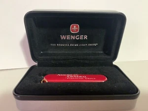WENGER DELAMONT Swiss Army Knife Alloy Red Alox American General Financial Group - Picture 1 of 5