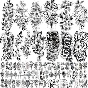 72 Sheets 3D Temporary Tattoos Fake Tattoo Stickers for Face Neck Arm Body - Picture 1 of 6