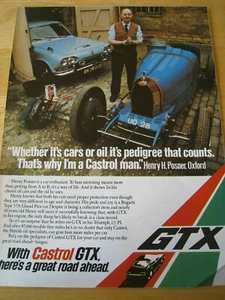 CASTROL GTX OXFORD HENRY POSNER CAR ENTHUSIAST 1990 ADVERT APPROX A4 SIZE FILE N - Picture 1 of 1