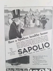 1929 jabón sapolio have a impecable serie Healthy Home Town hombre sombrero de copa anuncio - Imagen 1 de 1