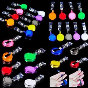 100 PCS Clip Retractable Reel ID Badge Holder Key Chain Reels 10 Colors - Picture 1 of 13