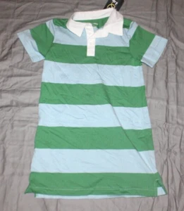 Girls Rugby Striped Polo Dress - Art Class - Blue Green Size S - Picture 1 of 1