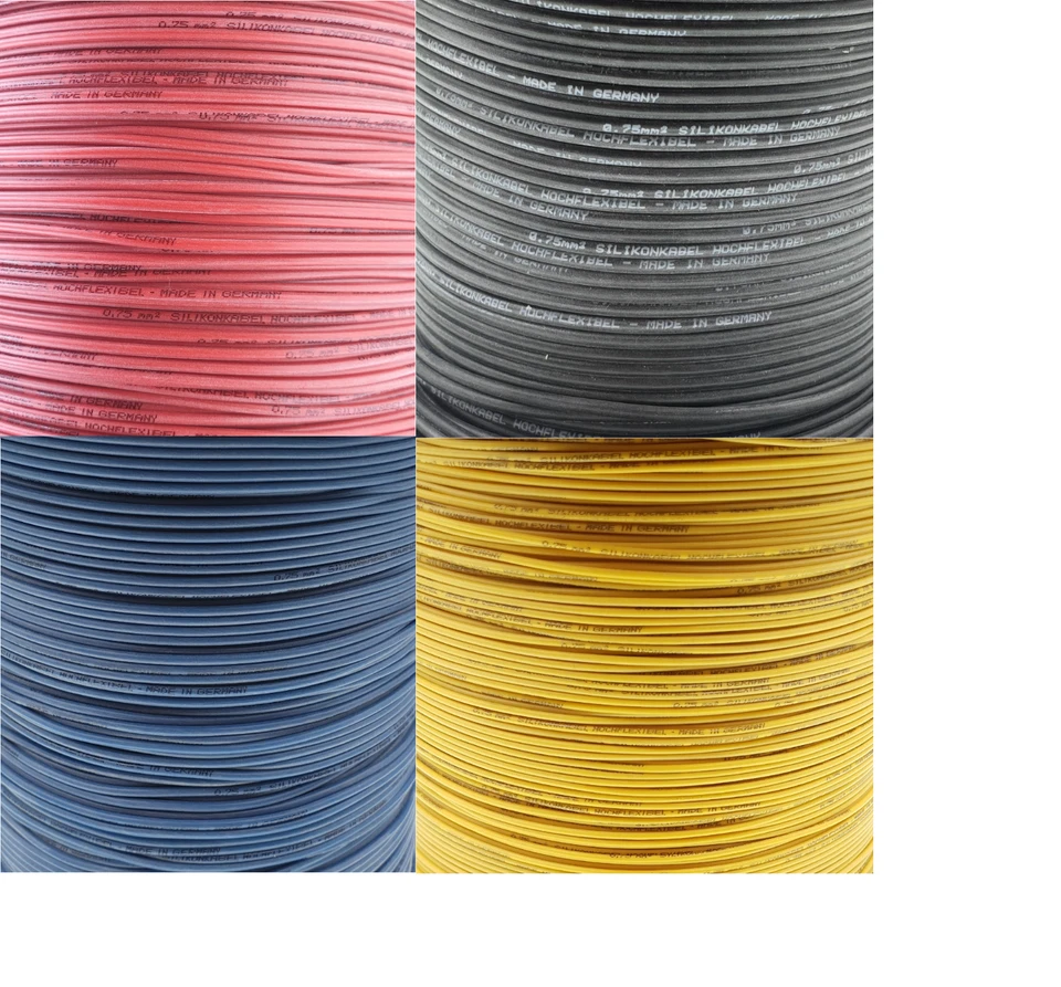 0,75mm² Silikonkabel Silikonlitze hochflexibel (ab 0,70€/m) MADE IN GERMANY - Bild 1 von 1