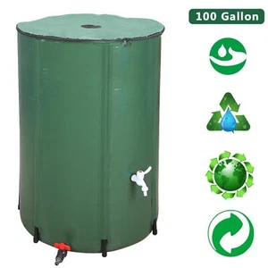 100 Gallon Rain Barrel Water Collector Portable Collapsable Rainwater Collection - Picture 1 of 7