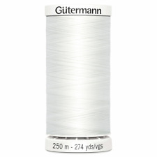 Premium Gutermann Thread Sew-All Thread: 250m: White (800) 100% Polyester