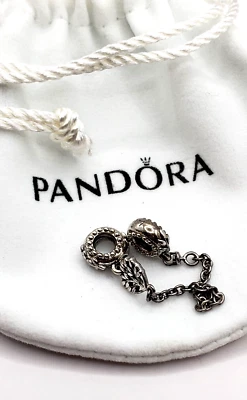 Authentic PANDORA 925 Heart Family Tree Safety Chain 799293C00 - Image 1 of 4