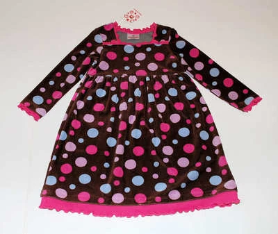 Новый с Ярлыками Hanna Andersson девочек платье пятно на коричневый горошек велюровое платье 100 3 4 5 - Изображение 1 из 4