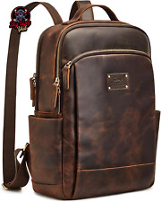 Genuine Leather Backpack Purse for Women Large Backpack for Men Vintage Rucksack