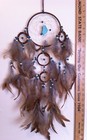 Cherokee Handmade BIG Dream Catcher Turquoise Stone, Leather Wood Beads Feathers