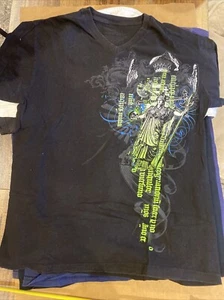 Structure Men's V Neck Black T-shirt Graphic Tee Shirt Statue - Picture 1 of 3