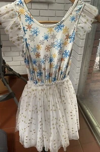 Rock Your Kid 8 Snowflake Christmas Tutu Dress Good Condition - Picture 1 of 6