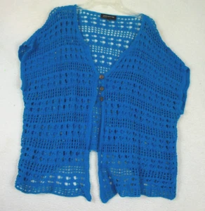 Jones New York Woman Open Crochet Cardigan Turquois Size 3X Boho Festival - Picture 1 of 7
