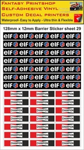 Scalextric Slotcar 1/32 Gebäude Barriere Trackside Sticker Decals Bogen 29 - Bild 1 von 3