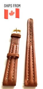 12mm Genuine Leather Brown Wrist Watch Band Strap w Pins Unisex Ladies Women Men - Imagen 1 de 4