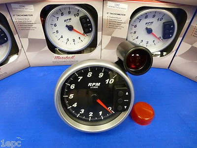 Тахометр Marshall 3096 5 дюймов тахометр с памятью 10 000 об/мин с подсветкой Recal Shift - Изображение 1 из 3