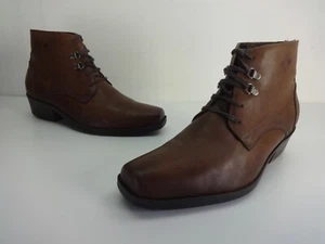 Stivali donna taglia 8 UK PAVERS marroni vera pelle stringati tacco cubano alla caviglia - Foto 1 di 15