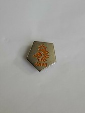 KNVB Pin Royal Dutch Football Association Very Small Rare Orange & Silver Colors