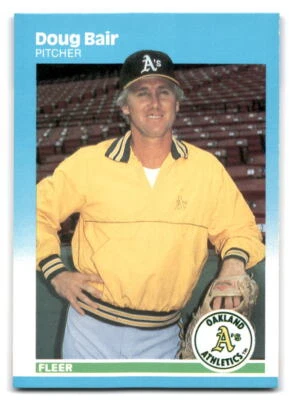 Doug Bair 1987 Fleer Baseball #386 Oakland Athletics - Image 1 of 2