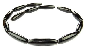 😏 Schwarzes Horn Perlen lange Oliven ca. 30x8 mm Hornperlen Naturperlen beads😉 - Picture 1 of 1