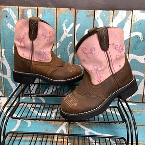 Justin Kids Gypsy TWINKLE LIGHTS Western Bay Apache Cowhide 9206JR Sz 13 - Picture 1 of 10