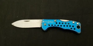 Nite Ize DooHickey Lockback Aluminum Handle Small Folding Pocket Knife / Blue - Picture 1 of 3