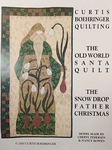 Snowdrop Father Christmas Quilt Pattern Old World Santa C Boehringer 33"x17" - Picture 1 of 4