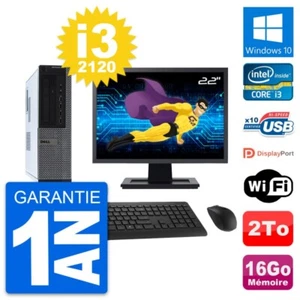 PC DELL 990 Dt Bildschirm 22 " Intel i3-2120 RAM 16Go Festplatte 2To Windows 10 - Bild 1 von 8