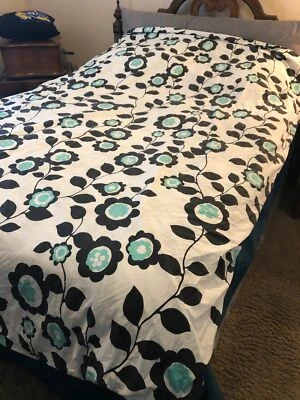 Pottery Barn Teen Nouveau Floral Negro Piscina F/Q Doble Edredón y 2 Fundas 63” x 84” Foto 1 de 4