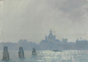 ORIGINAL MICHAEL RICHARDSON OIL "Towards the Giudecca" Venice Italy PAINTING - Picture 1 of 1