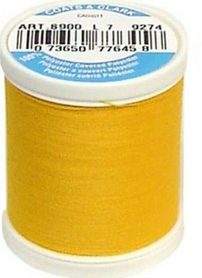 Coats & Clark ~ Dual Duty All Purpose Thread, 125 yd ~ (S900-9274 - Bright Gold) - Image 1 of 1