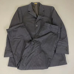 Brooks Brothers Two Piece Suit Men's 44L x 36W Blue Pinstripe Wool Made Italy - Picture 1 of 24