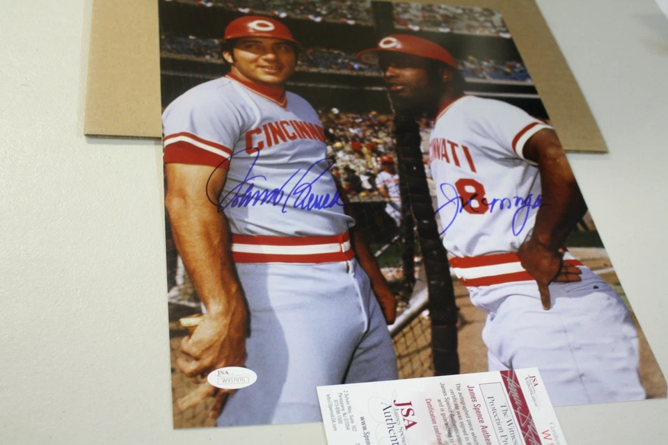 CINCINNATI REDS JOHNNY BENCH & JOE MORGAN DUAL SIGNED 11X14 BIG RED MACHINE JSA - Image 1 of 1