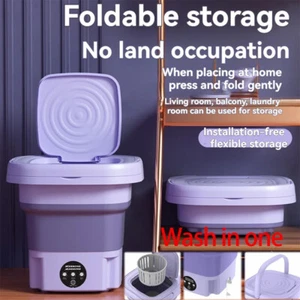 Portable Washing Machine Mini Washer Foldable Washer and Spin Dryer Small Travel - Picture 1 of 14